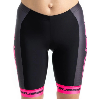 Dámske elastické kraťasy CRUSSIS, čierna / ružová