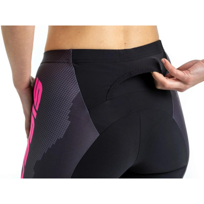 Dámske elastické kraťasy CRUSSIS, čierna / ružová