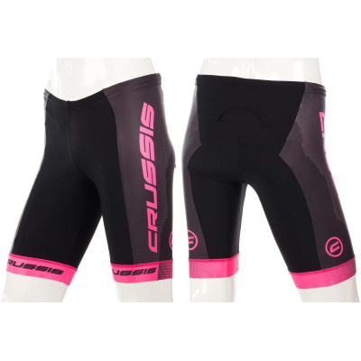 Dámske elastické kraťasy CRUSSIS, čierna / ružová