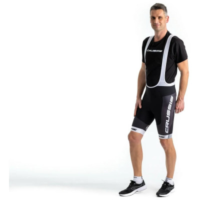 Cyklistické kraťasy se šlemi CRUSSIS - ONE, černá/bílá