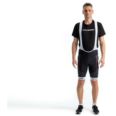 Cyklistické kraťasy se šlemi CRUSSIS - ONE, černá/bílá