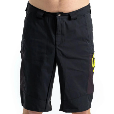 Cyklistické kraťasy CRUSSIS volné, černá/žlutá