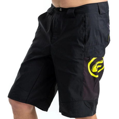 Cyklistické kraťasy CRUSSIS volné, černá/žlutá