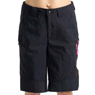 Dámské cyklistické kraťasy CRUSSIS volné, černá/růžová