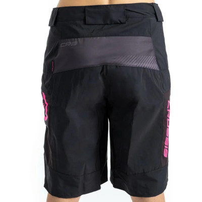 Dámské cyklistické kraťasy CRUSSIS volné, černá/růžová