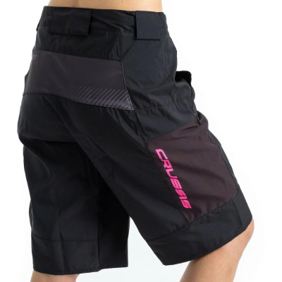 Dámské cyklistické kraťasy CRUSSIS volné, černá/růžová