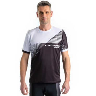 Sportovní tričko CRUSSIS - ONE, krátký rukáv, černá/bílá