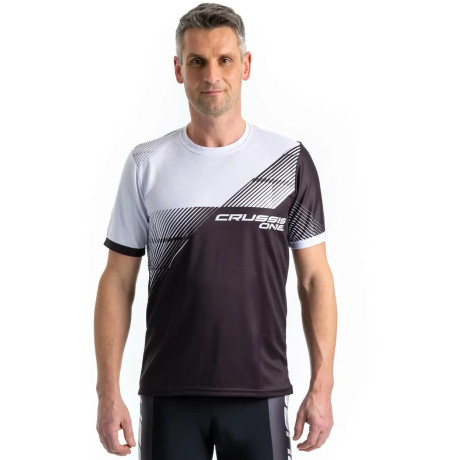Sportovní tričko CRUSSIS - ONE, krátký rukáv, černá/bílá