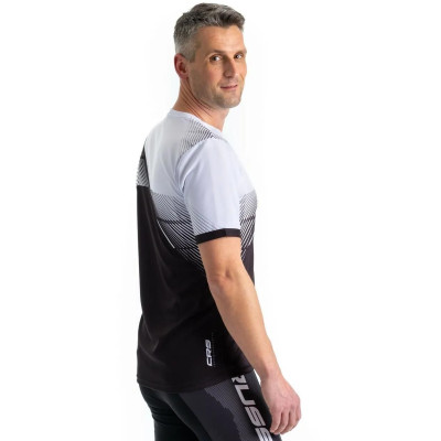 Sportovní tričko CRUSSIS - ONE, krátký rukáv, černá/bílá