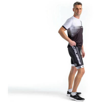 Sportovní tričko CRUSSIS - ONE, krátký rukáv, černá/bílá