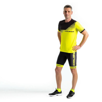 Elastické kraťasy CRUSSIS, černá/žlutá