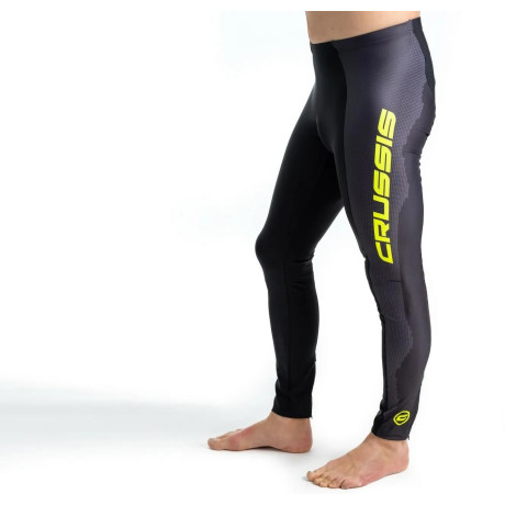Elastické kalhoty CRUSSIS, černá/žlutá