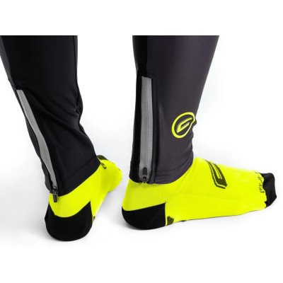 Elastické kalhoty CRUSSIS, černá/žlutá