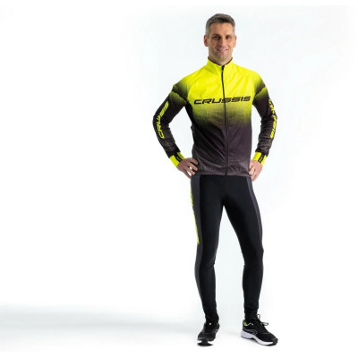 Elastické kalhoty CRUSSIS, černá/žlutá