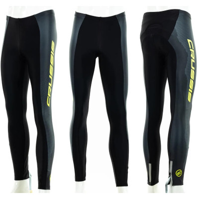 Elastické kalhoty CRUSSIS, černá/žlutá