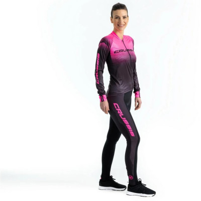 Dámské cyklistické kalhoty CRUSSIS, černá/růžová