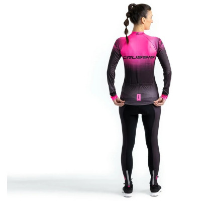 Dámské cyklistické kalhoty CRUSSIS, černá/růžová