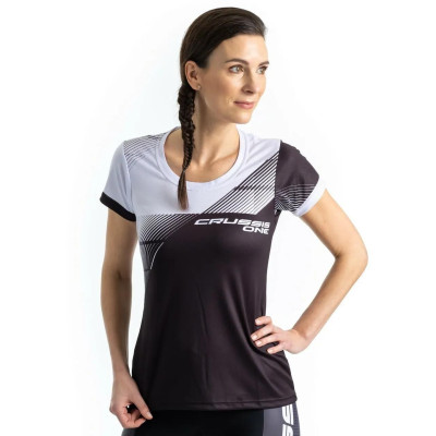 Dámské sportovní tričko CRUSSIS - ONE, krátký rukáv, černá/bílá