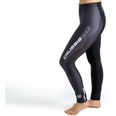 Dámské elastické kalhoty CRUSSIS - ONE, černá/bílá