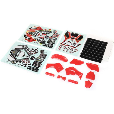 Losi kapotáž plastová, červená, samolepky: PM-MX