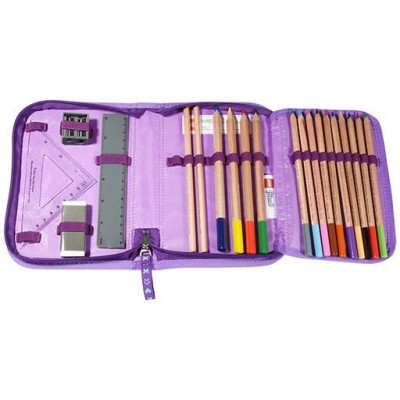 LEGO školní pouzdro s náplní - Pink/Purple