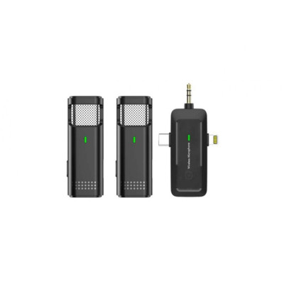3in1 2.4G Lavalier Wireless Microphone (With Battery)