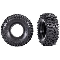 Traxxas 2,4" x 1,0" Mickey Thompson Baja Pro Xs (2). Standard TRX-4M vagy 1,0" Method 105 Beadlock tárcsákhoz tervezett. Agresszív puha futófelület a nagy teljesítményű off-roadhoz. A gumiabroncsok magasabbak a TRX-4M szabványosnál, és egy nagyobb rugóút készlet ajánlott.