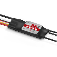 Az alap KAVAN szabályzó széria új változata modellrepülőgépekhez, kibővített programozási lehetőségekkel. Folyamatos áram 50A, csúcsáram 70A. Kapcsolható UBEC 5V/5A. Tápegység 3-4S LiPo. Súly 36g. Méretek 60x25x8mm.