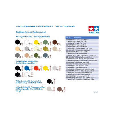 Tamiya 1:48 USN Brewster B-339 Buffalo P.T