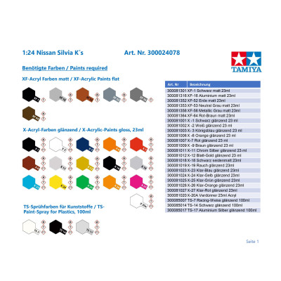 Tamiya Nissan Silvia K's 1/24