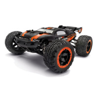 1:16 méretarányú modell a Stadium teherautóról, 4x4-es összkerékhajtással, egyenáramú motorral meghajtva. RC kormánykerék készlet 2,4 GHz és meghajtó akkumulátor. Vízálló vezérlő és vevő.