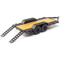 Axial SCX24 alvázra szerelt RC modellautójához pótkocsira van szüksége? Az új LED-es lámpákkal ellátott 1:24-es pótkocsi teljesíti a kívánságát. A 311 mm hosszú és 114 mm széles utánfutó játékosan szállítja pótkocsiját, csónakját vagy más megfelelő rakományt. Használatra kész, függönnyel, LED-es lámpákkal és rejtett rámpákkal.