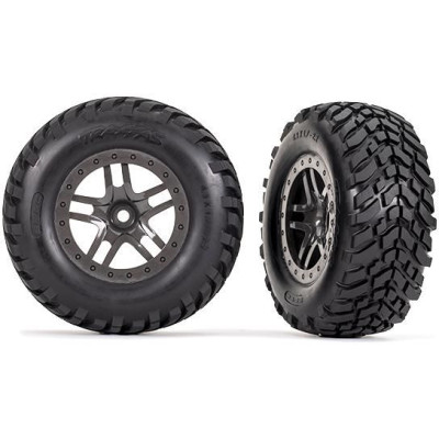 Traxxas kolo 2.2/3.0", disk SCT Split-Spoke gray beadlock, pneu SCT (2)