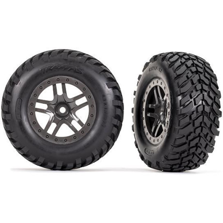 Traxxas kolo 2.2/3.0", disk SCT Split-Spoke gray beadlock, pneu SCT (2)