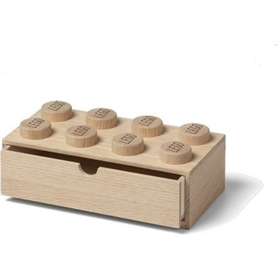 LEGO Wood dřevěný stolní box 8 se zásuvkou dub