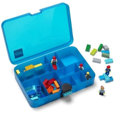 LEGO úložný box s přihrádkami - modrý