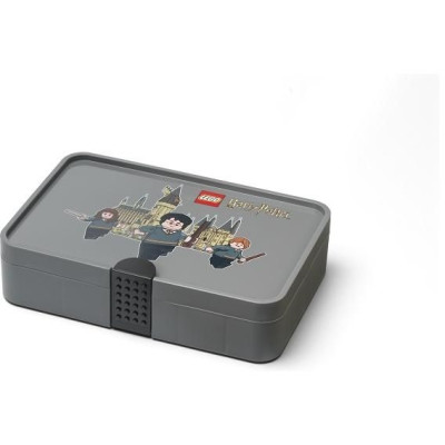 LEGO úložný box s přihrádkami - šedý