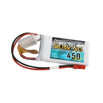 Gens ace Soaring 450mAh 7.4V 30C 2S1P Lipo Battery Pack with JST-SYP Plug