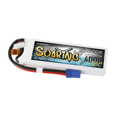 Gens ace Soaring 4000mAh 14.8V 30C 4S1P Lipo Battery Pack with EC5 plug