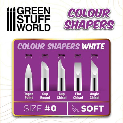 Colour Shapers Brushes SIZE 0 - WHITE SOFT / Štetce na tvarovanie veľkosť 0 mäkké