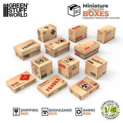 Miniature Printed Boxes - Small / Škatuľky potlačené malé 12ks