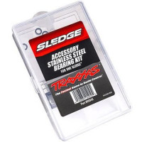 Traxxas készlet rozsdamentes acél golyóscsapágyak RC modellautóhoz Sledge. Frissítse fel modelljének csapágyait rozsdamentes acélra a hosszú távú teljesítmény érdekében nedves körülmények között. A csapágykészletet egy rekeszekkel és azonosító címkével ellátott dobozba csomagolták.