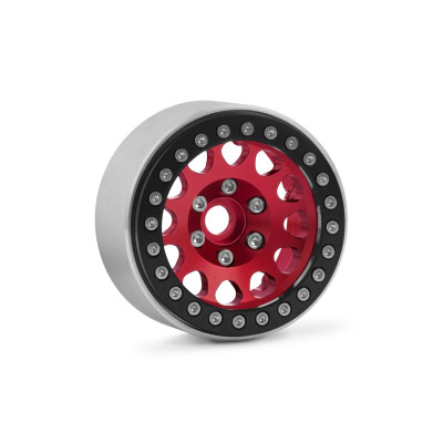 1.9'' Hliníkové beadlock disky pro 1/10 crawler/expedice červené - 2 ks