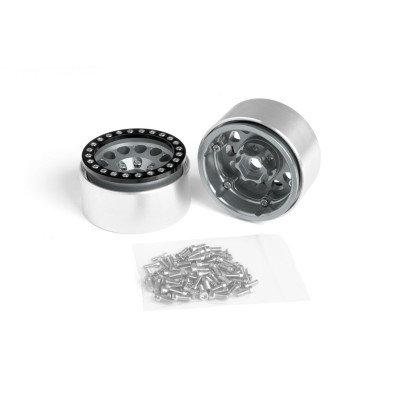 1.9'' Hliníkové beadlock disky pro 1/10 crawler/expedice stříbrné - 2 ks
