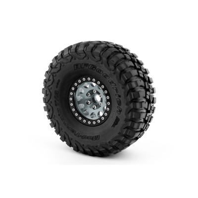 1.9'' Hliníkové beadlock disky pro 1/10 crawler/expedice stříbrné - 2 ks