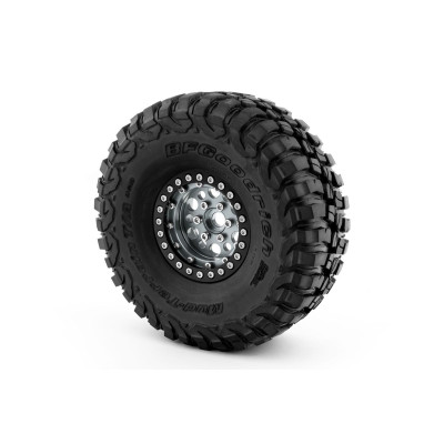 1.9'' Hliníkové beadlock disky pro 1/10 crawler/expedice stříbrné - 2 ks