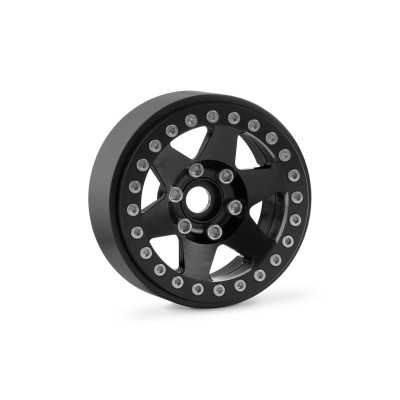 1.9'' Hliníkové beadlock disky šestipaprskové pro 1/10 crawler/expedice černé - 2 ks