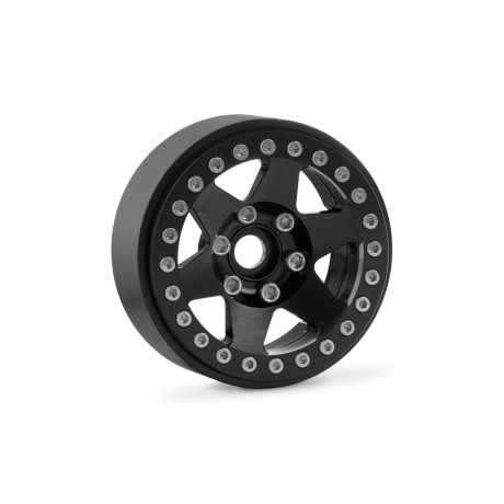 1.9'' Hliníkové beadlock disky šestipaprskové pro 1/10 crawler/expedice černé - 2 ks