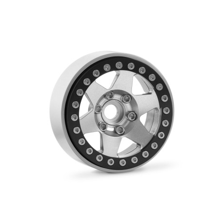 1.9'' Hliníkové beadlock disky šestipaprskové pro 1/10 crawler/expedice stříbrné - 2 ks