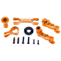 Tuning alkatrész RC modellautókhoz Traxxas X-Maxx 1:5 4WD: első tengely kormánykarok alumínium 6061-T6 narancssárga eloxált.